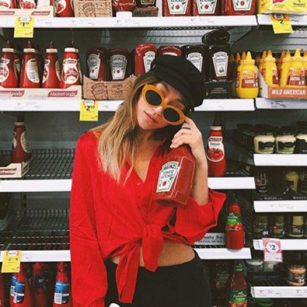 Orange oval sunglasses